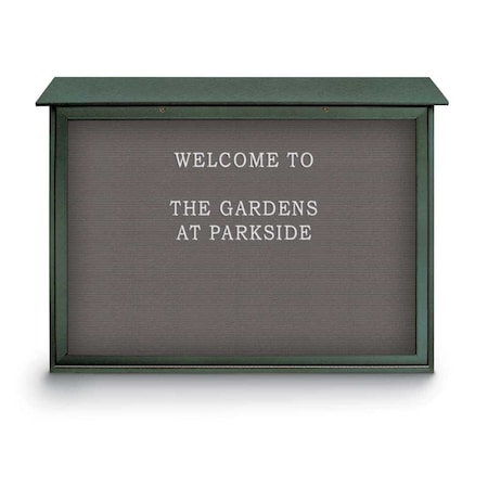 Outdoor Enclosed Combo Board,48x36,Blk Frame/Wht Porc & Medium Grey